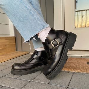 Buckle Sketchers Vtg Ankle Boot in black